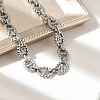 304 Stainless Steel Oval Link Chains Bracelets for Men & Women BJEW-D042-47P-2