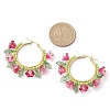 Glass Hoop Earrings EJEW-TA00589-02-3