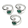 Natural Malachite Adjustable Rings RJEW-K269-08P-08-1