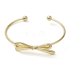 Bowknot Brass Cuff Bangles BJEW-D039-37B-G-2