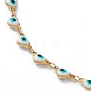 Heart Evil Eye 304 Stainless Steel Enamel Link Chains Bracelets & Necklaces Jewelry Sets SJEW-JS01153-3