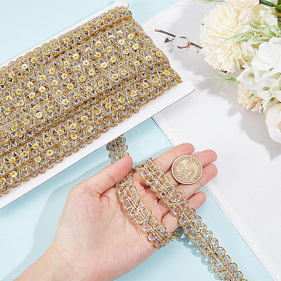 Waved Paillette Lace Trims OCOR-WH0070-13B-1