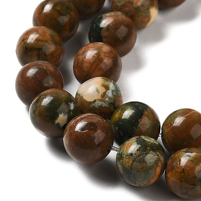 Natural Rhyolite Jasper Bead Strands G-G684-01-8mm-1