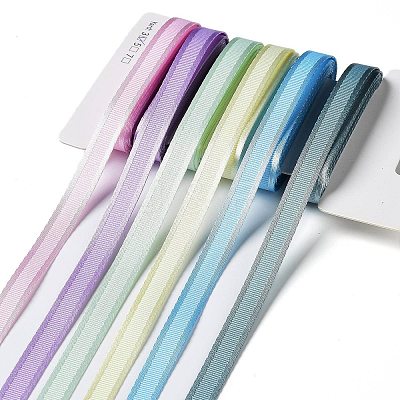 18 Yards 6 Colors Polyester Stripe Ribbon SRIB-C001-B09-1