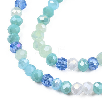 Electroplate Glass Beads Strands EGLA-S192-001A-B08-1
