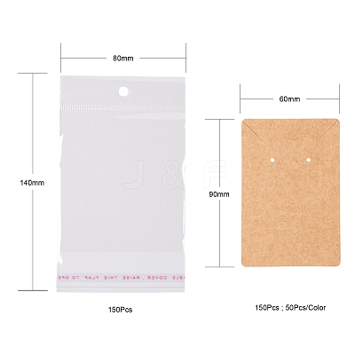 150Pcs 3 Colors Cardboard Display Cards CDIS-LS0001-03-1