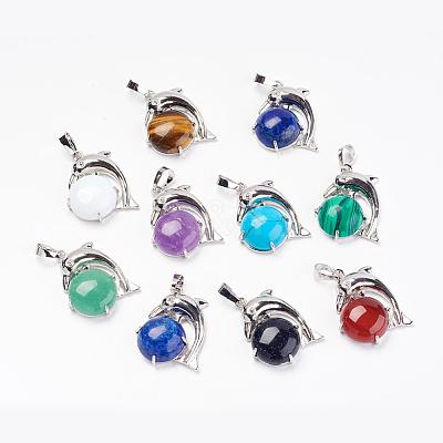 Natural & Synthetic Mixed Stone Pendants G-G713-A-1