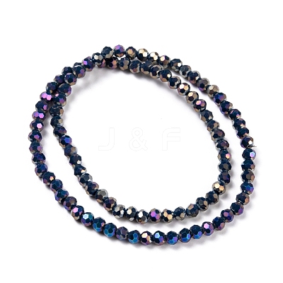 Round Full Rainbow Plated Faceted(32 Facets) Electroplate Glass Beads Strands X-EGLA-J130-FR15-1