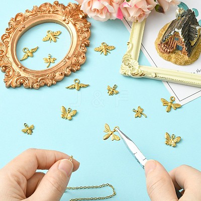 12Pcs 6 Styles 304 Stainless Steel Pendants STAS-CJ0003-20-1