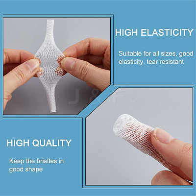 200Pcs PE Makeup Brush Protector Reusable Expandable Mesh Cover MRMJ-GF0001-51E-1