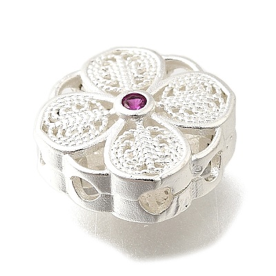 Brass Medium Violet Red Cubic Zirconia Multi-Strand Links KK-M316-07S-1