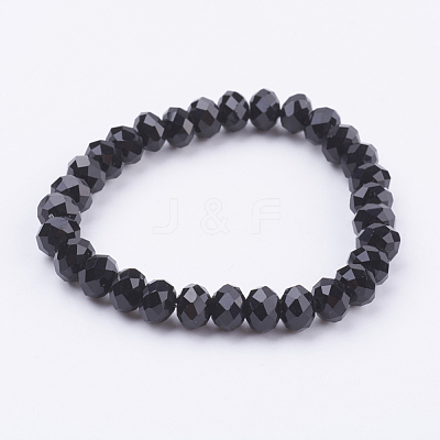 Glass Beads Stretch Bracelets GLAA-K018-01A-1