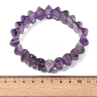 Bicone Natural Amethyst Beads Stretch Bracelets for Women Men BJEW-C097-05A-1