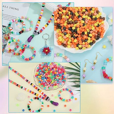 1500Pcs 6 Colors Opaque Acrylic Beads MACR-SZ0001-90B-1