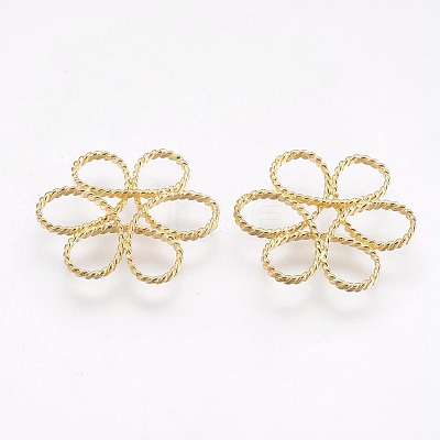 Brass Filigree Joiners Links KK-E756-37C-RS-1