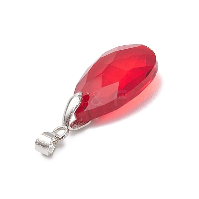 Teardrop Glass Pendants PALLOY-JF03741-1
