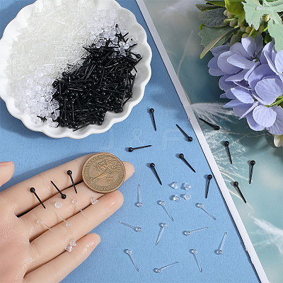 Eco-Friendly Plastic Stud Earring Findings KY-SC0002-23-1