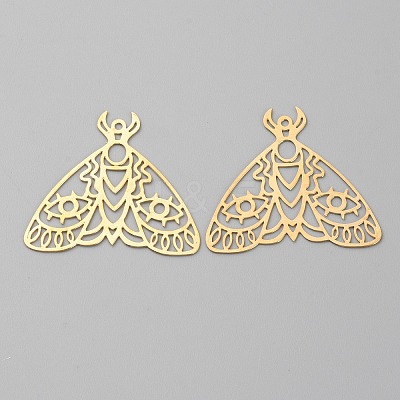 Hollow Brass Pendants KK-CJC0009-02C-05-1