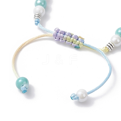 3Pcs 3 Colors Handmade Porcelain Beaded Bracelets BJEW-JB12473-1