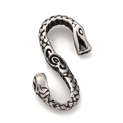 5Pcs Tibetan Style 304 Stainless Steel S-Hook Clasps STAS-UN0040-71-1