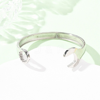 304 Stainless Steel Cuff Bangles for Women Men BJEW-P386-03P-1