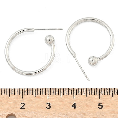 Brass Stud Earrings EJEW-L245-001P-1