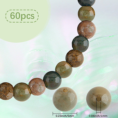 60Pcs Natural Indian Agate Beads G-SC0003-61-1