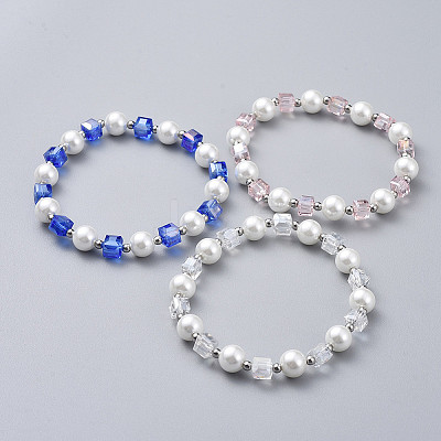 Glass Beads Stretch Bracelets BJEW-JB04757-1