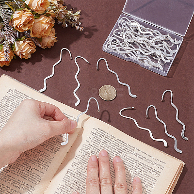 30Pcs Zinc Alloy Wavy Bookmarks FIND-UN0010-29-1