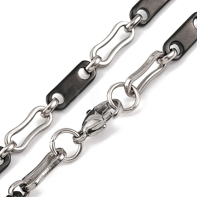201 Stainless Steel Oval Links Chain Necklace NJEW-F222-38EBP-02-1