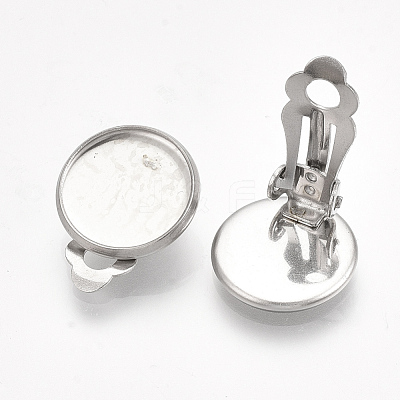 Non-Tarnish 201 Stainless Steel Clip-on Earring Findings X-STAS-S079-81C-1