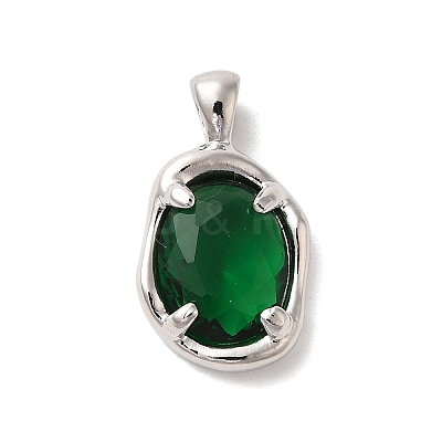 Platinum Brass Micro Pave Cubic Zirconia Pendants KK-U031-02P-04-1