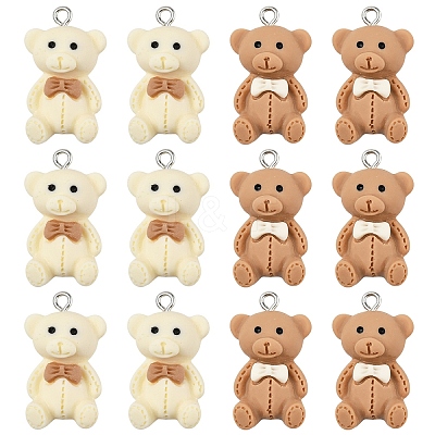 10Pcs Opaque Resin Pendants RESI-YW0004-12A-1
