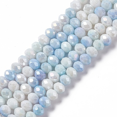 Ombre Effect Dyed Glass Beads Strands GLAA-C023-02A-1