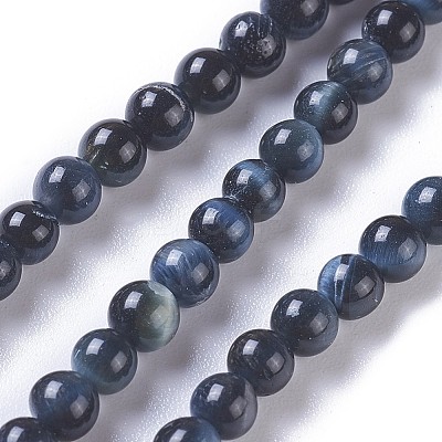 Natural Tiger Eye Beads Strands G-P428-01A-4mm-1