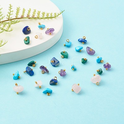 Natural Mixed Gemstone Pendants PALLOY-JF00735-1