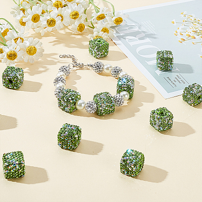 10Pcs Rhinestone Clay Pave Glass Beads FIND-OC0003-18-1