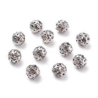 Brass Rhinestone Beads RB-A011-8mm-01P-1