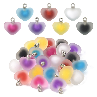 10Pcs Frosted Resin Pendants RESI-YW0004-45G-1