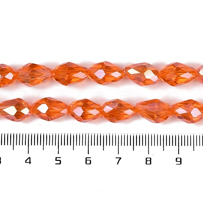 Transparent Electroplate Glass Beads Strands EGLA-N013-T8mm-B09-1