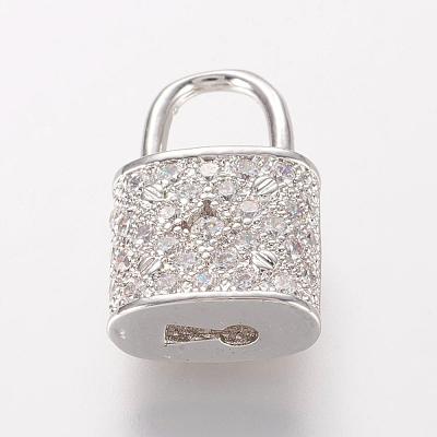 Brass Micro Pave Cubic Zirconia Pendants ZIRC-K060-08P-1