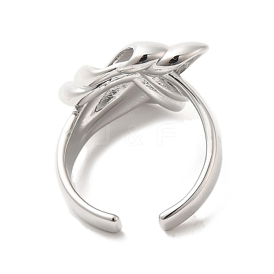 Brass Open Cuff Rings RJEW-P098-20P-1