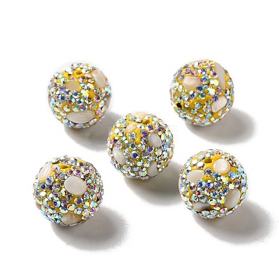 Polymer Clay Rhinestone Beads RGLA-D050-02C-1