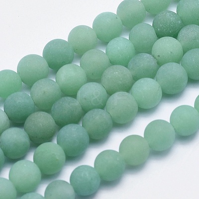 Natural Green Aventurine Beads Strands X-G-G748-08-8mm-1