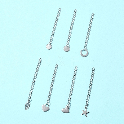 7Pcs 7 Styles 304 Stainless Steel Chain Extender STAS-FS0001-49P-1