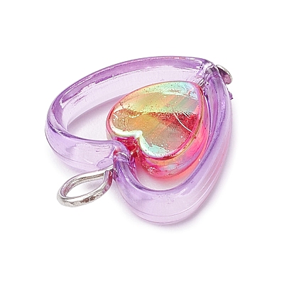 Transparent Acrylic Pendants PALLOY-JF03716-1