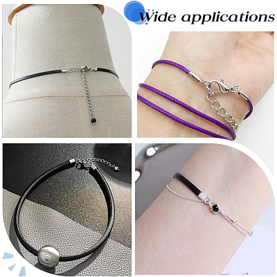 30Pcs 304 Stainless Steel Lobster Claw Clasps with Cord Ends STAS-PH0007-10P-1