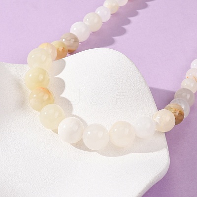 Dyed Round Natural Green Jade Graduated Beaded Necklaces GG-CBAA808-05P-B-1