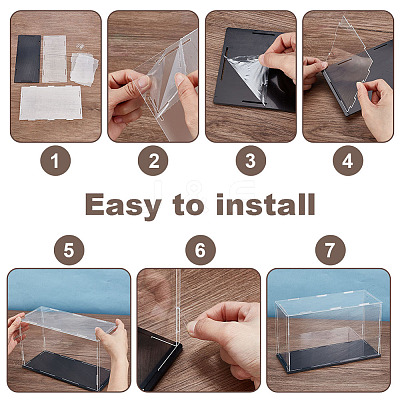 Transparent Plastic Minifigures Display Case ODIS-WH0043-144A-1