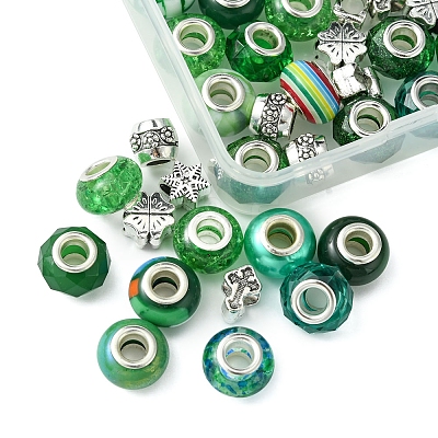 DIY Tibetan Style Alloy & Resin European Beads Making Finding Kits DIY-FS0006-78A-1
